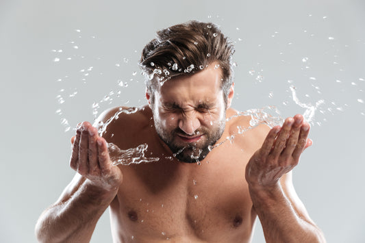 Man Washing His Face To Get Solid Skincare